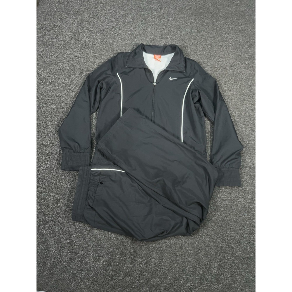 Vintage Nike Tracksuit Women's Medium Black Striped Windbreaker 90s Active